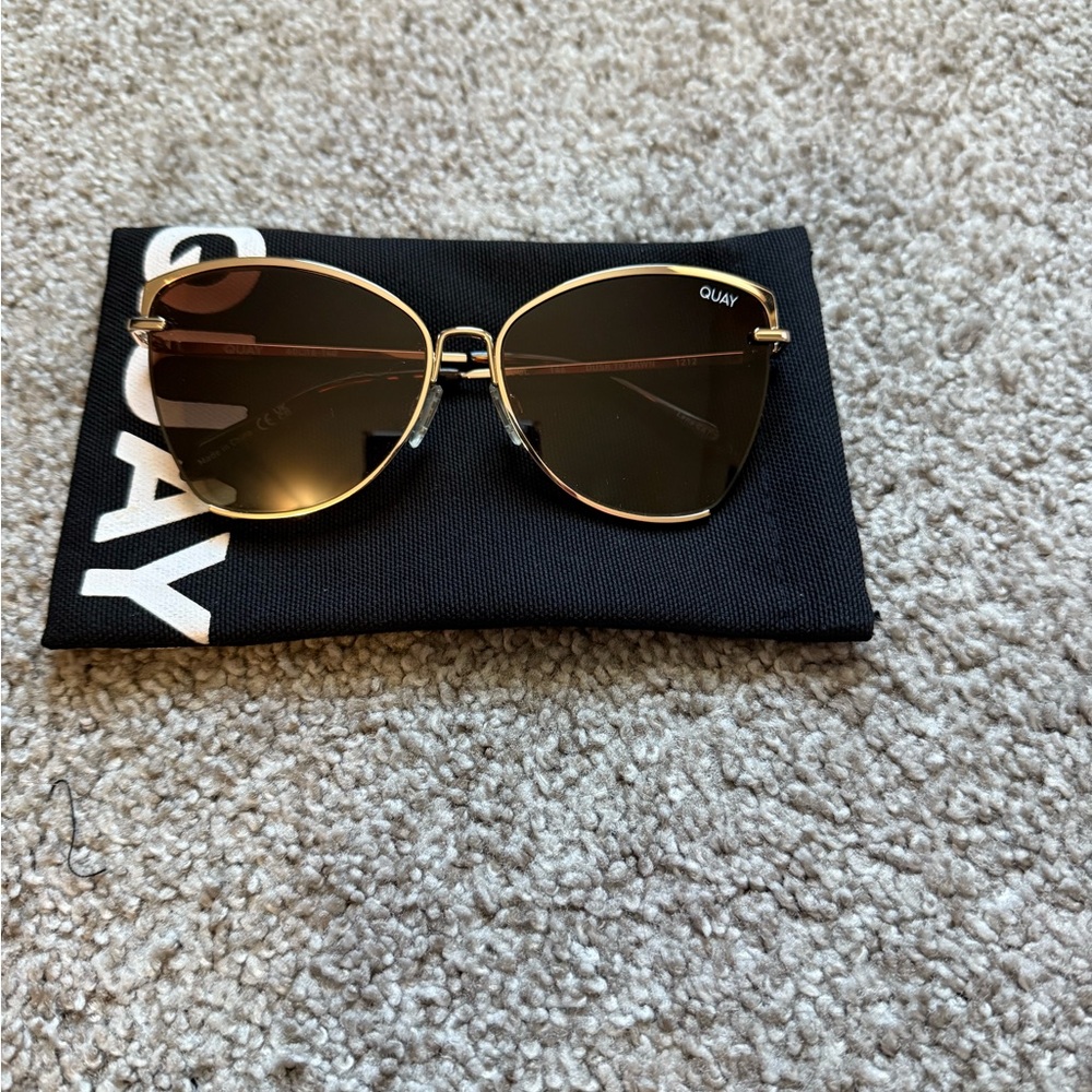 Quay Australia Gold and Black Sunglasses